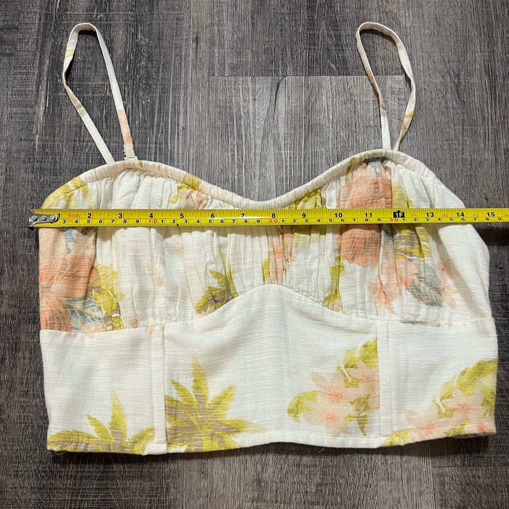 AMERICAN EAGLE Smocked Floral Tropical Tank Top - Picture 2 of 5